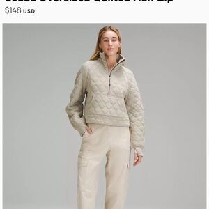 Lululemon Scuba Oversized Quilted Half Zip size M/L